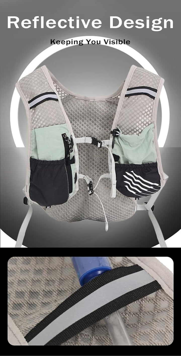 Hydration running pack showing interior compartment organization