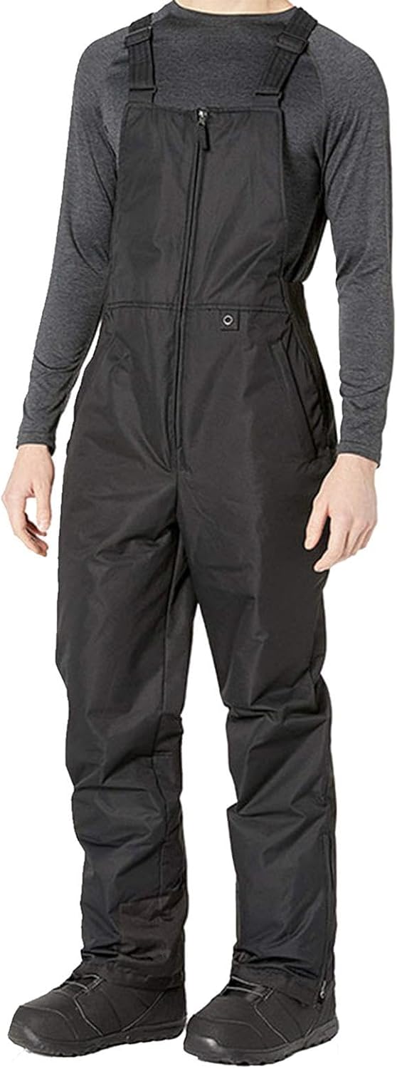 Man wearing waterproof insulated snowboard dungarees outdoors