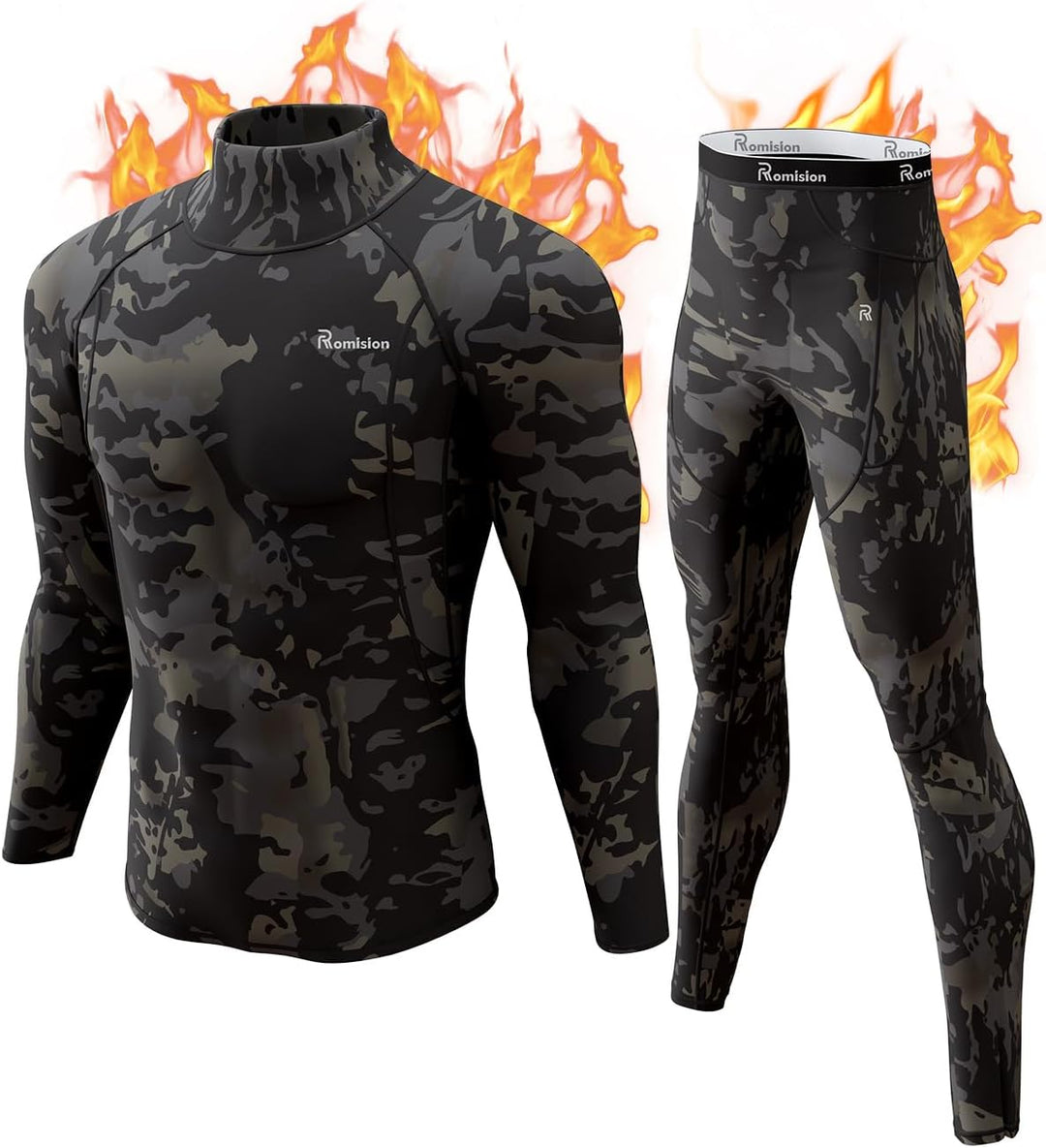 Base layer set top interior fleece lining detail