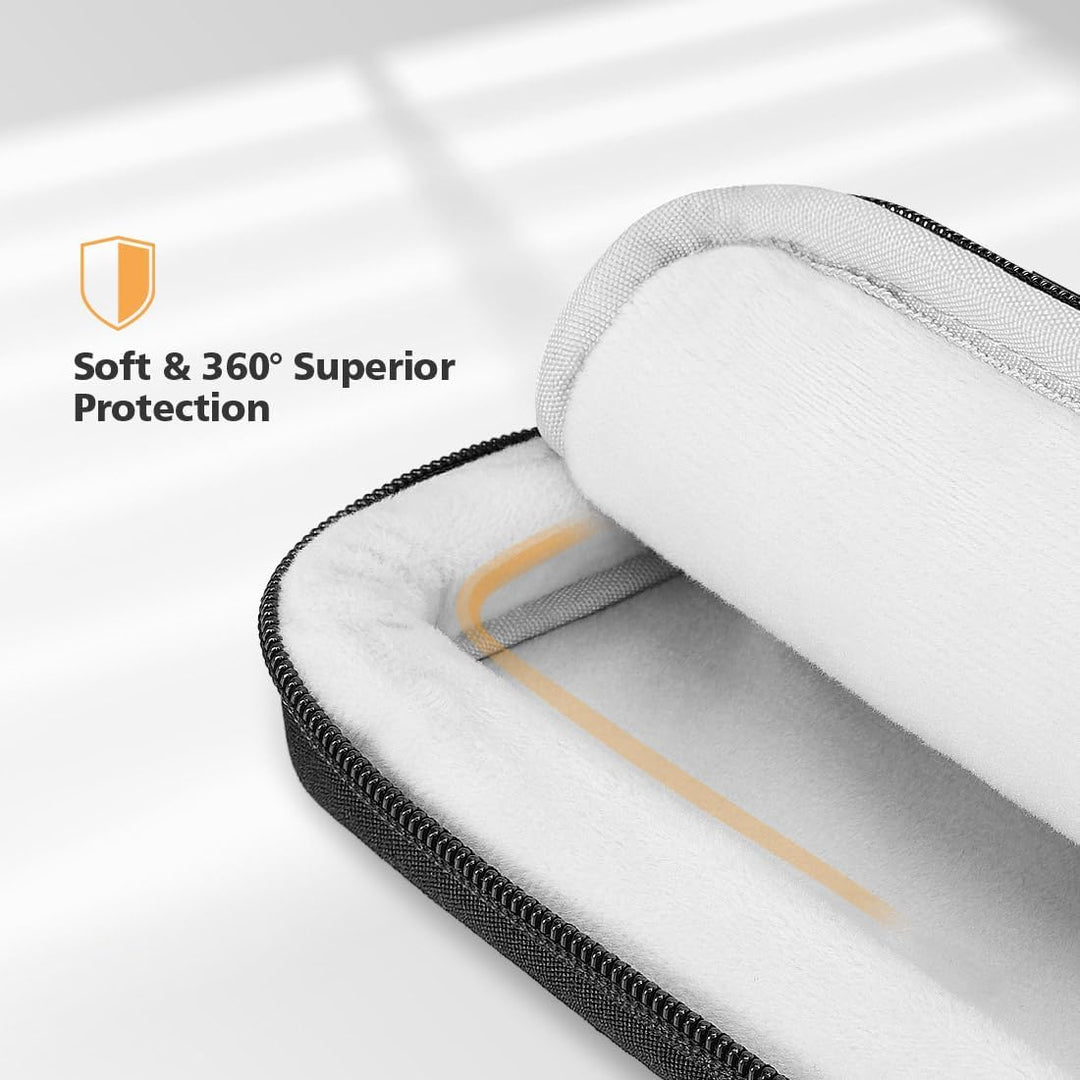 Detailed view of the soft plush interior padding inside the laptop bag