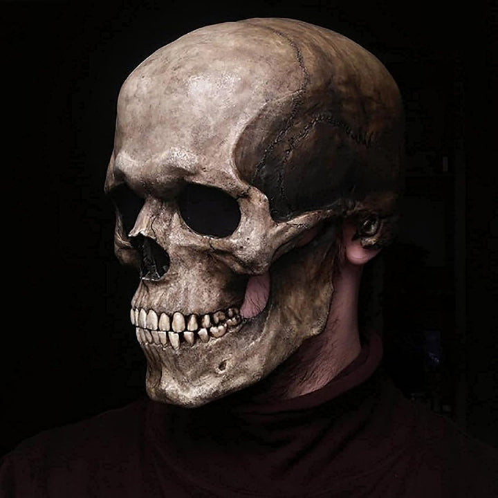 Unisex realistic skull mask for Halloween costumes, creepy full head party prop