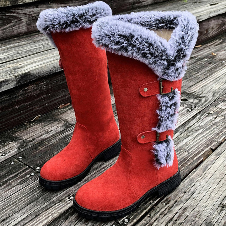 Pair of womens casual winter boots displayed against a clean background