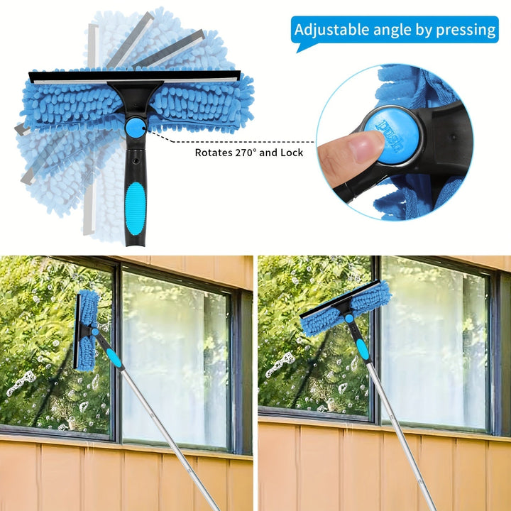 Close up of microfiber scrubber head on glass cleaning tool