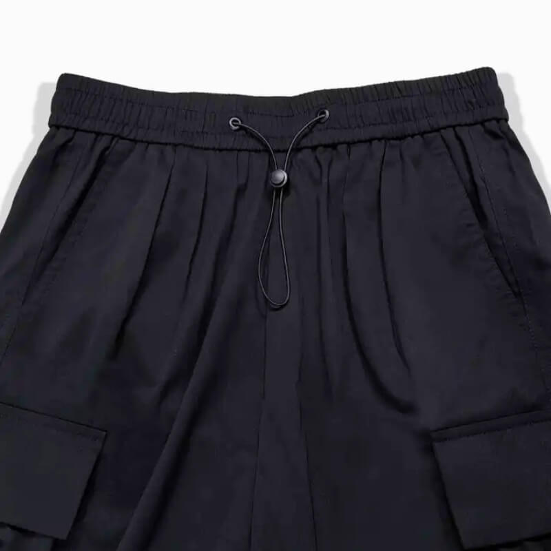Mens bottoms relaxed fit silhouette viewed from the front in neutral lighting