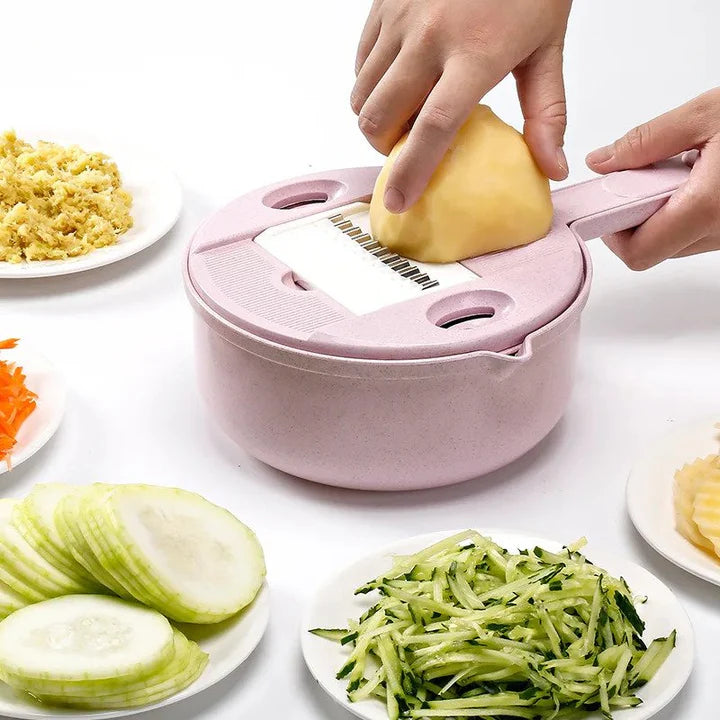 Kitchen gadget set showing container and strainer basket for efficient food preparation