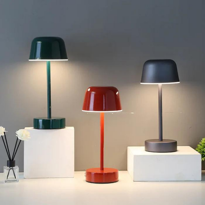 Adjustable modern LED table lamp showcasing warm light tone for cozy ambiance