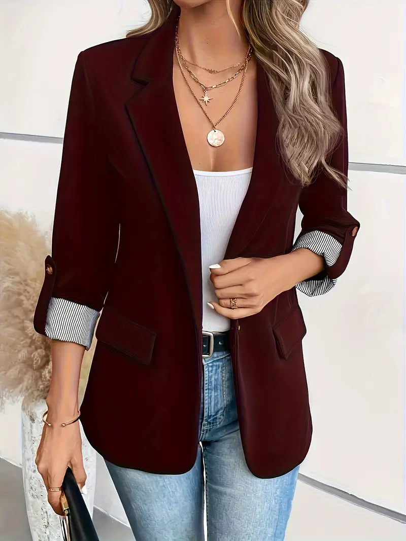 Womens blazer pocket detail and fabric texture
