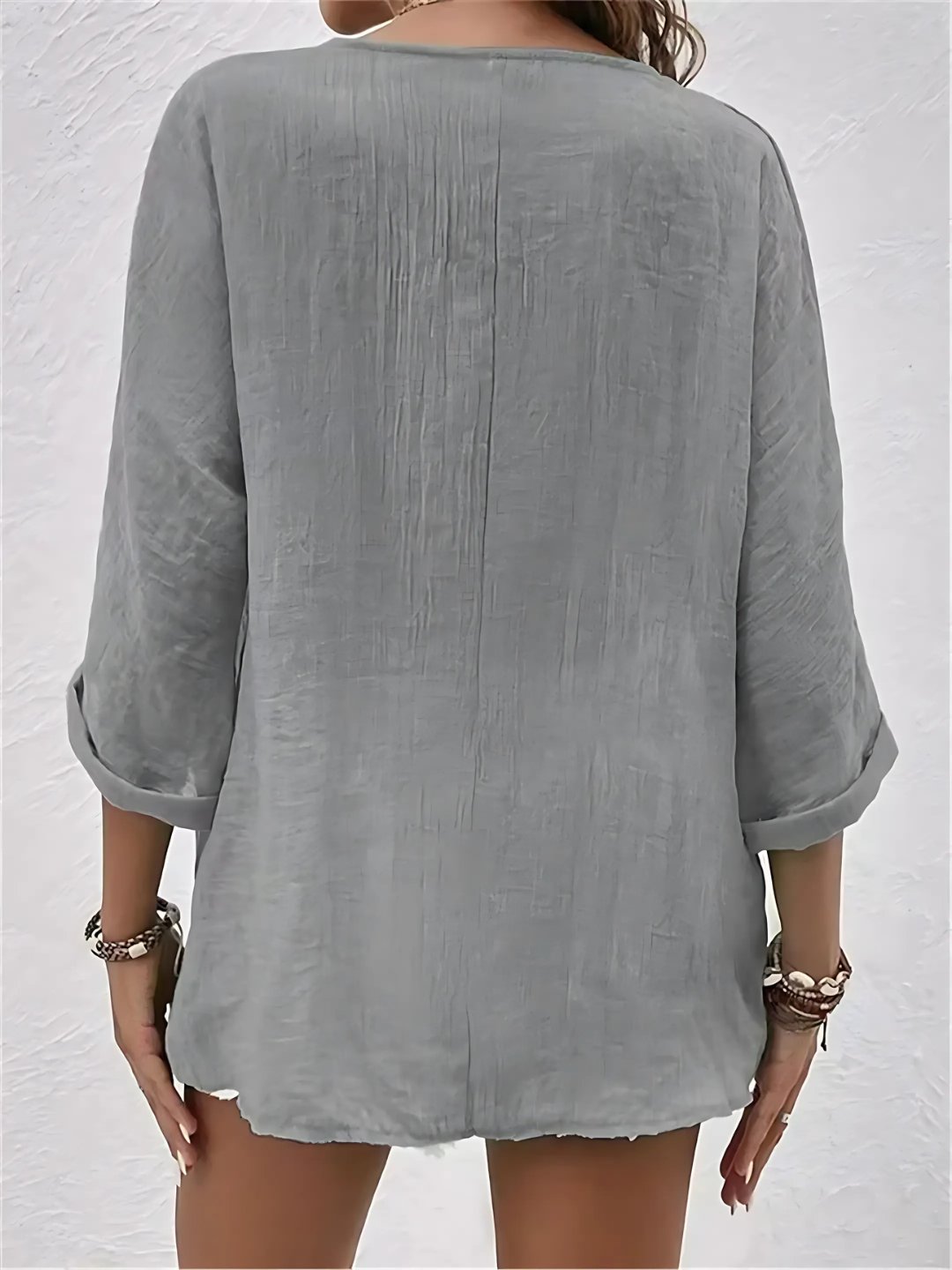 Sleeve and cuff detail of breezy day summer top