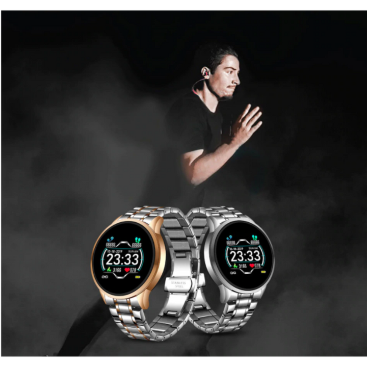 Unisex TimelessTrack silver smartwatch tracking fitness and daily health metrics