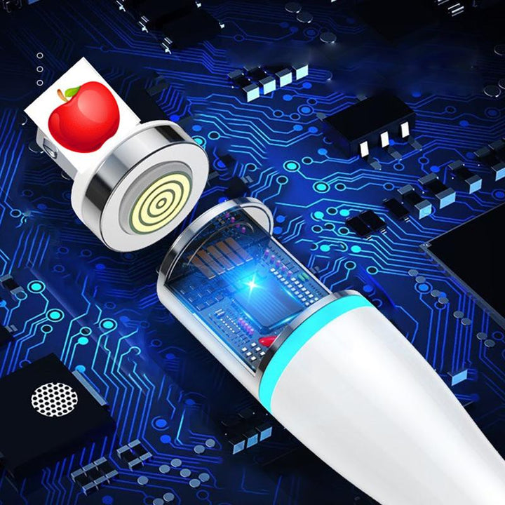 Side view of flexible magnetic phone accessories cable extended