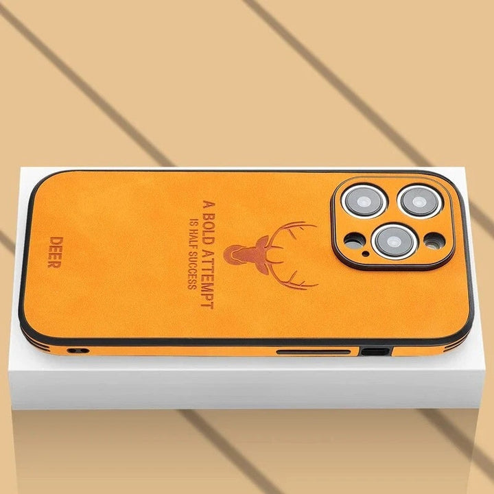 Detailed close-up of premium textured phone case material