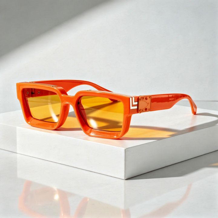 Fashion accessory unisex eyewear with square frames and dark lenses