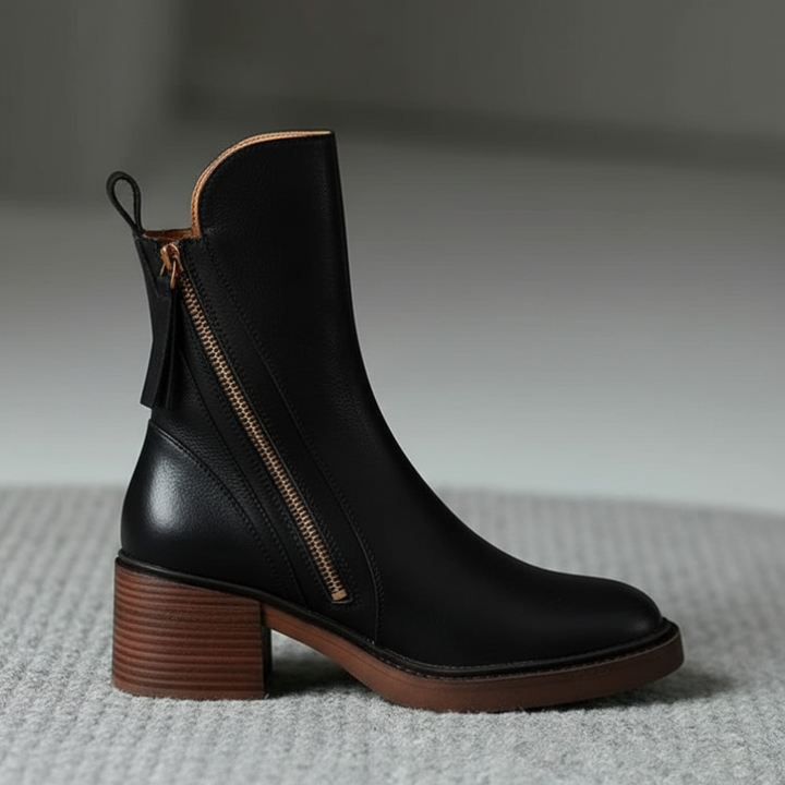 Top-down view of slip-on ankle boots designed for everyday wear