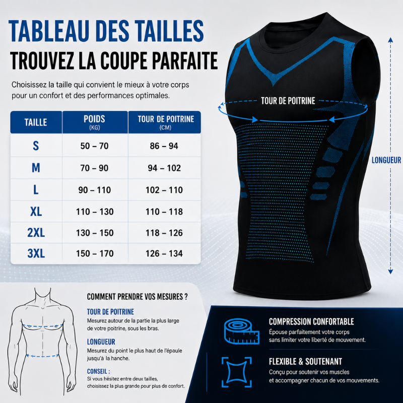 Seamless undershirt with posture support panels, back view detail