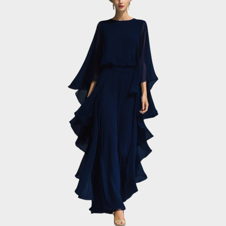 Full length view of women's special occasion matching set