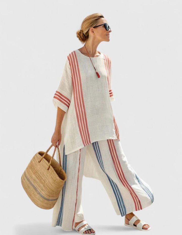 Flat lay of the complete women's oversized two-piece set, ideal for casual daily wear.