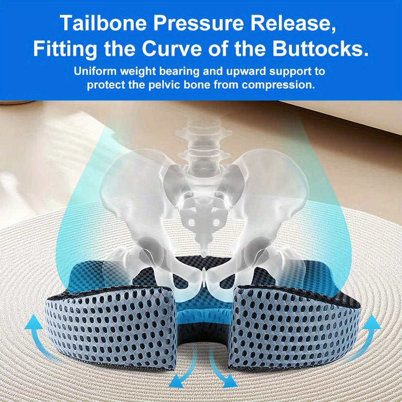 Diagram demonstrating tailbone pressure release and pelvic support