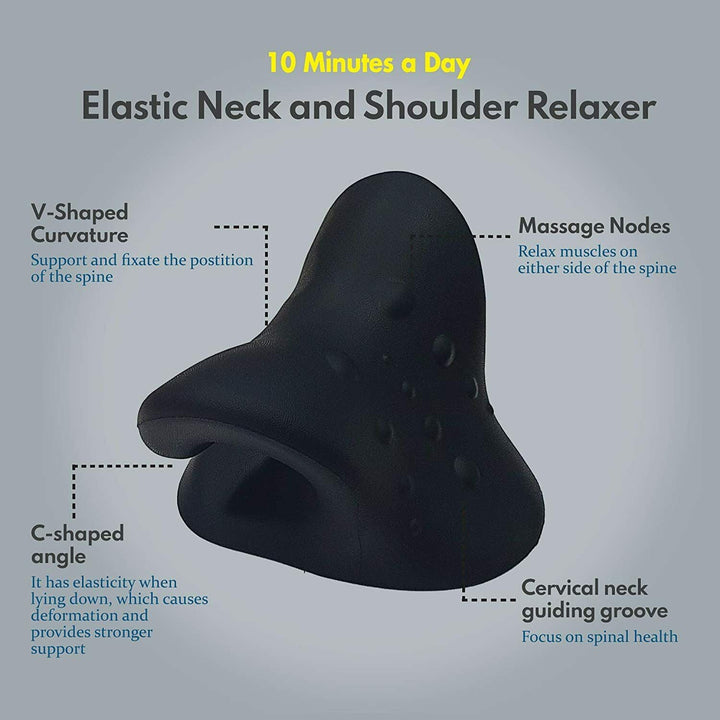 Top-down view of the blue wellness neck relaxer and spine alignment tool