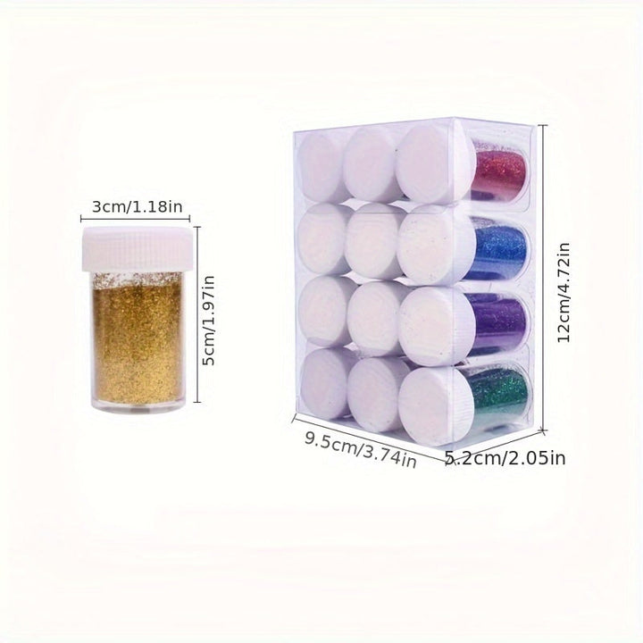 Product dimension diagram showing jar and storage box measurements