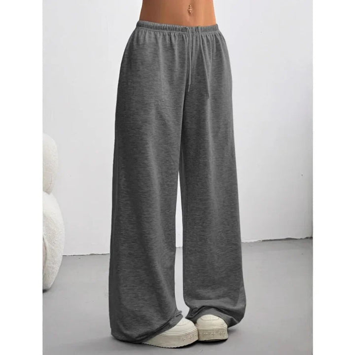 Madeline casual wide-leg joggers in dark gray colorway