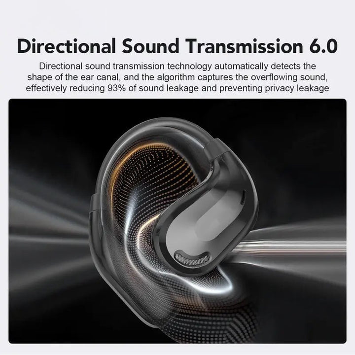 Side angle of ergonomic running headphones with comfortable ear-hooks