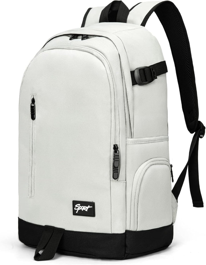 Dirty white minimalist laptop backpack suitable for school and daily commute