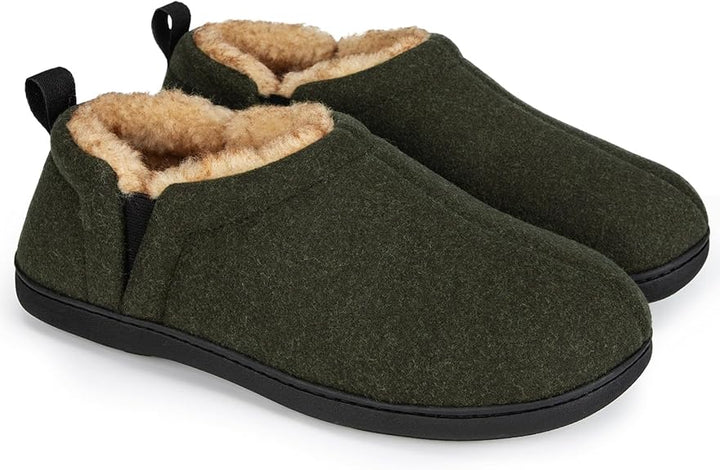 Mens cozy house shoes featuring soft lining and dependable grip