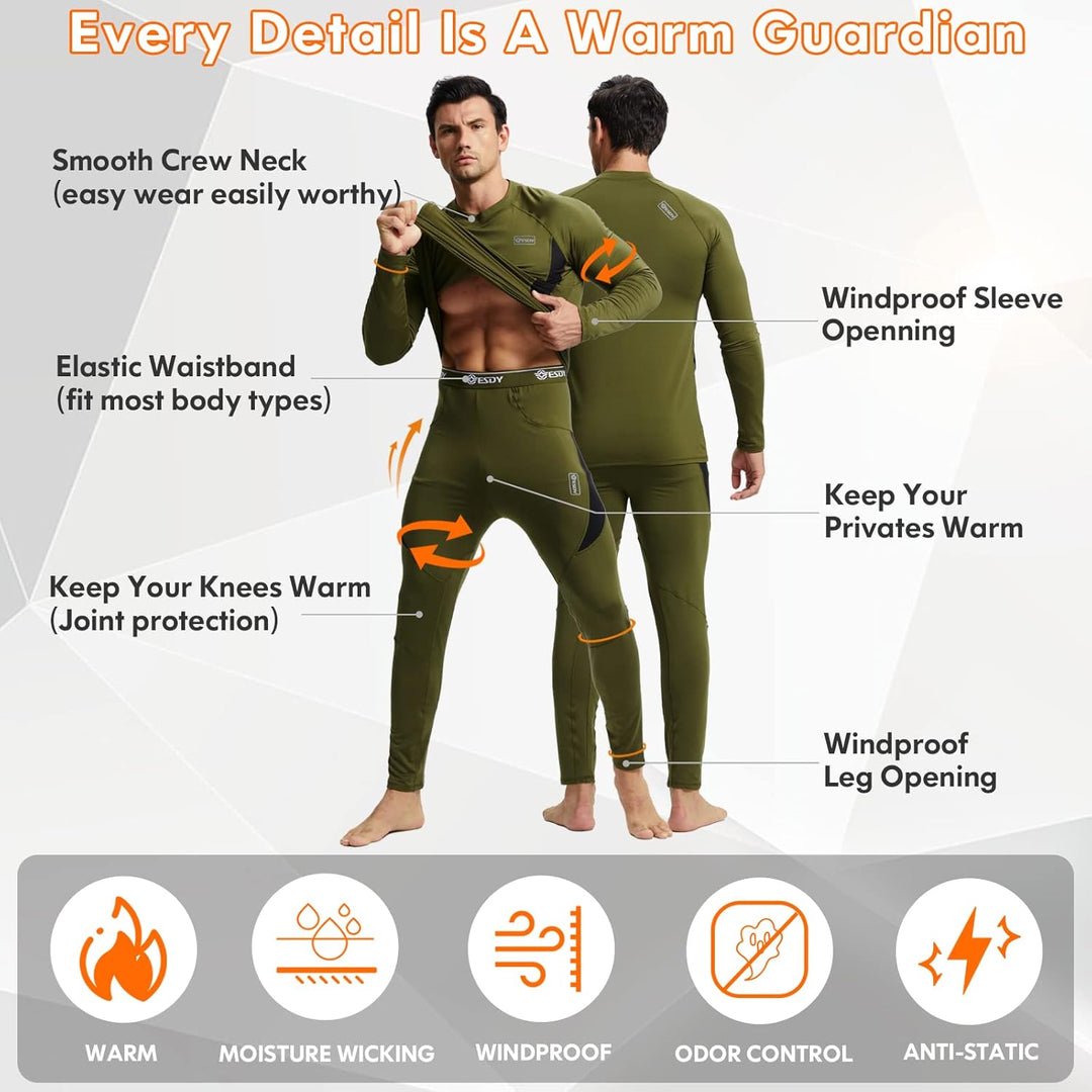Winter sportswear thermal top layered under a winter jacket