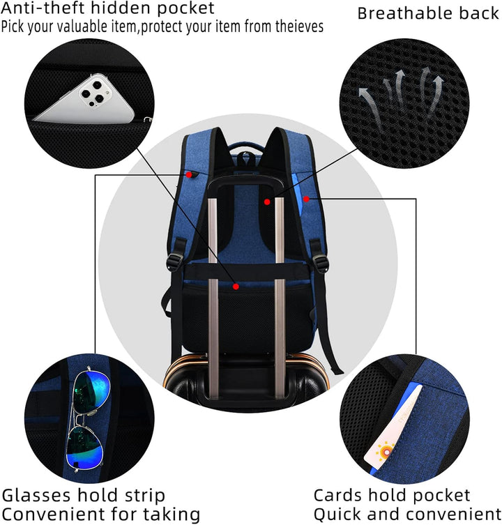 Power bank connection setup inside the USB charging backpack