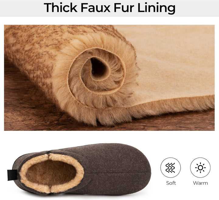 Non-slip indoor slippers for men with durable rubber sole for safety