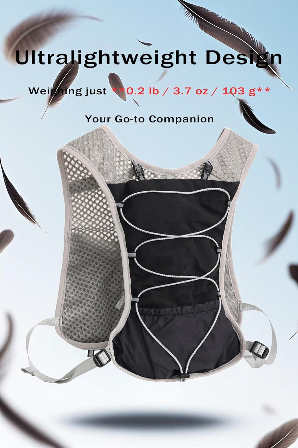 Breathable back mesh panel keeping runners cool and dry