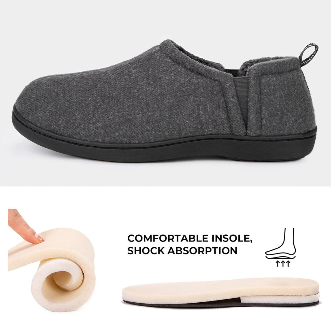 Plush indoor shoes with memory foam insole for maximum relaxation