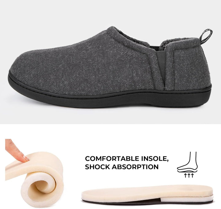Plush indoor shoes with memory foam insole for maximum relaxation