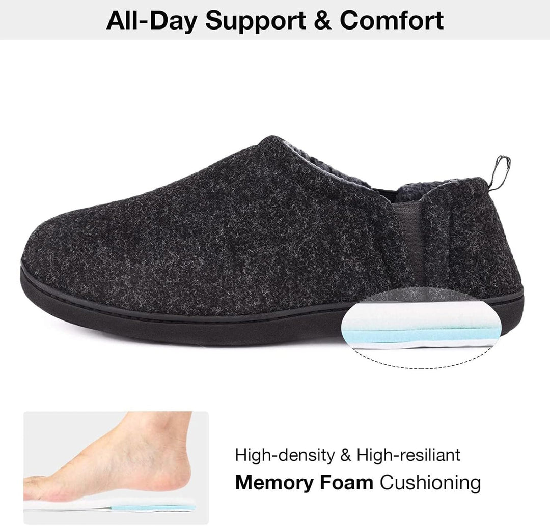 Cozy indoor slippers with orthopedic feel and plush cushioning