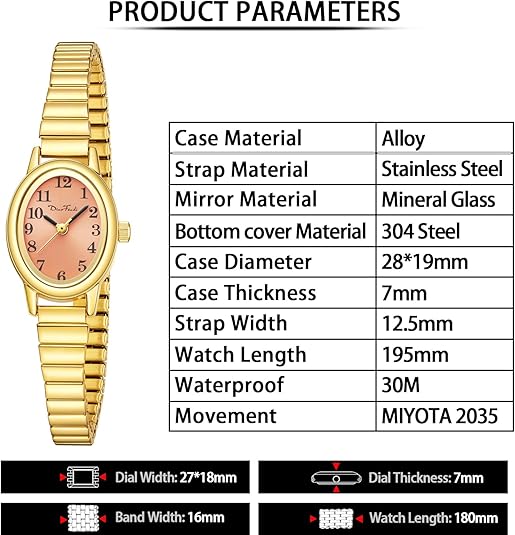 Gold women's Romy elegant mini watch close-up showing dial and hands