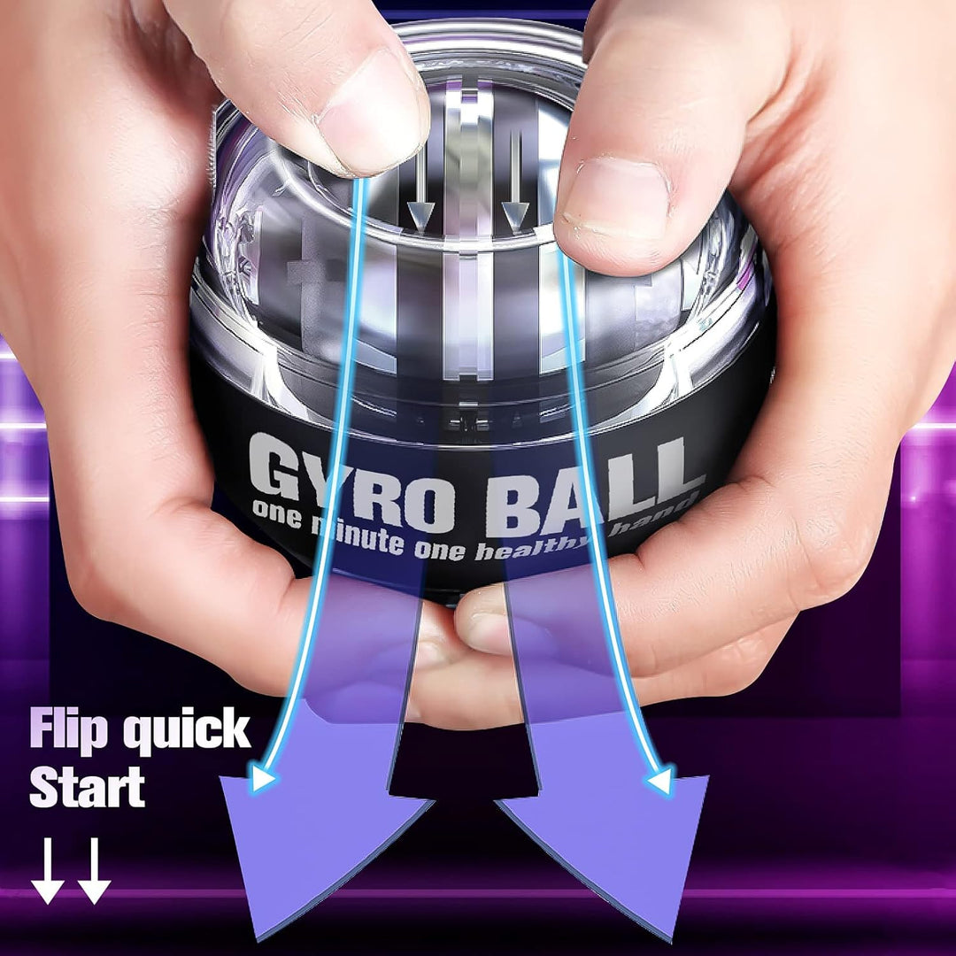 Sports training gyroscopic ball featuring comfortable ergonomic shell design