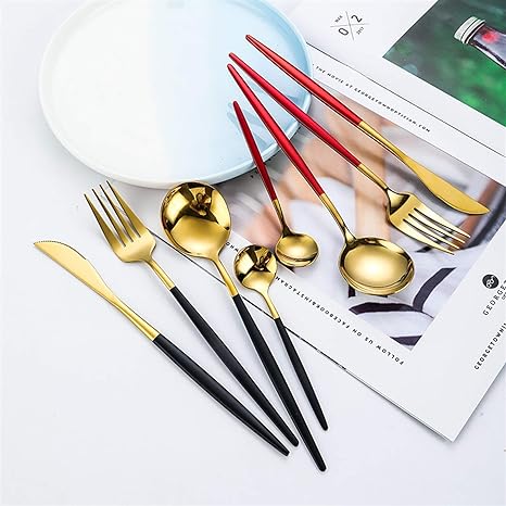 Shining silver silverware flatware set for everyday family meals