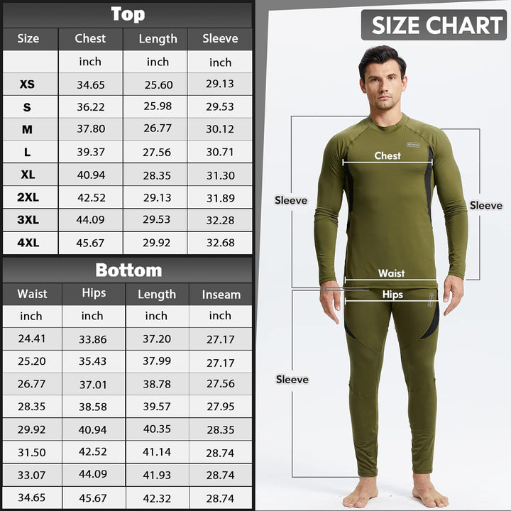 Cold weather clothing thermal set in alternative colorway