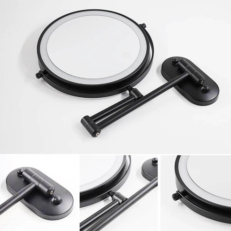 LED magnifying mirror USB charging cable connected for power recharge