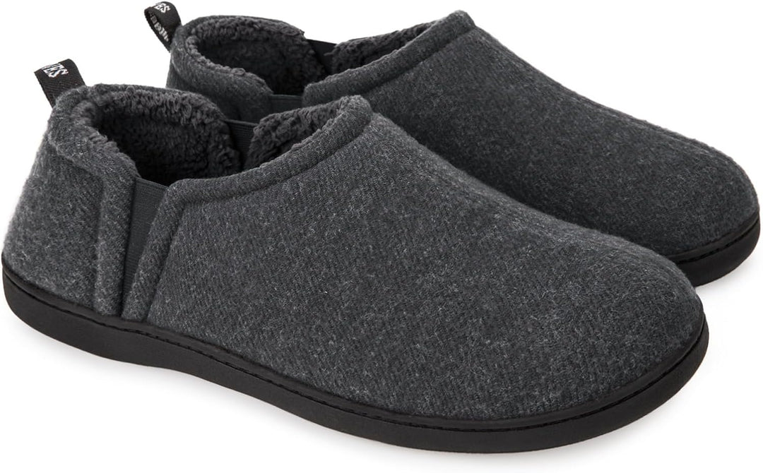 Warm house shoes for men with textured anti-skid bottom sole