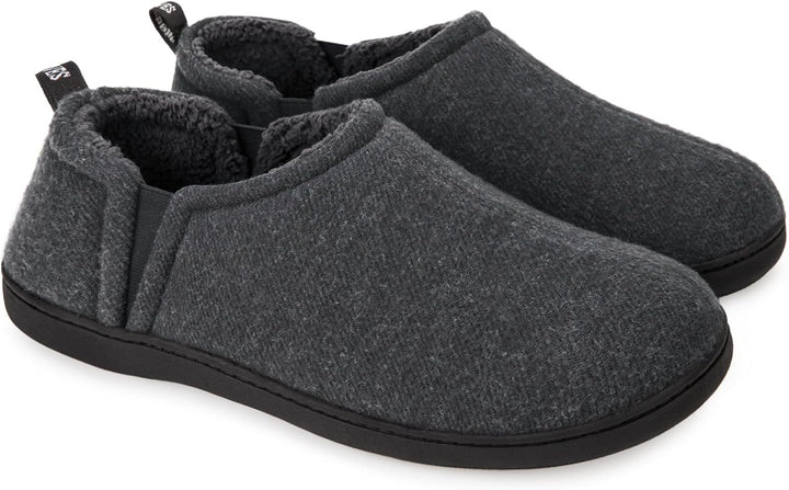 Warm house shoes for men with textured anti-skid bottom sole