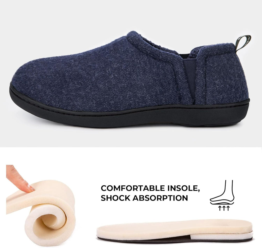 Close up of memory foam insole and comfortable men's slipper
