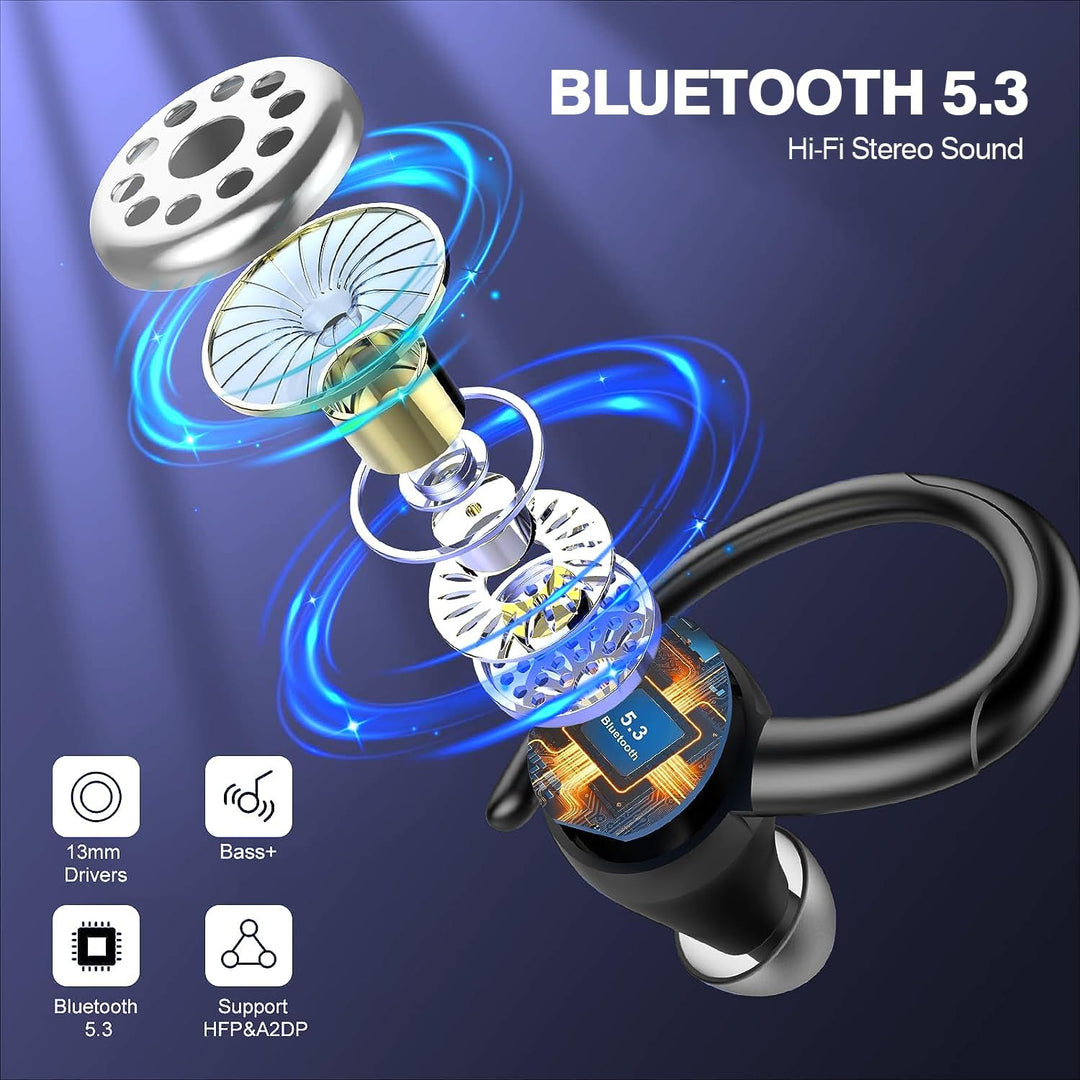 Noise isolation running headphones in ear close-up showcasing comfortable silicone tips