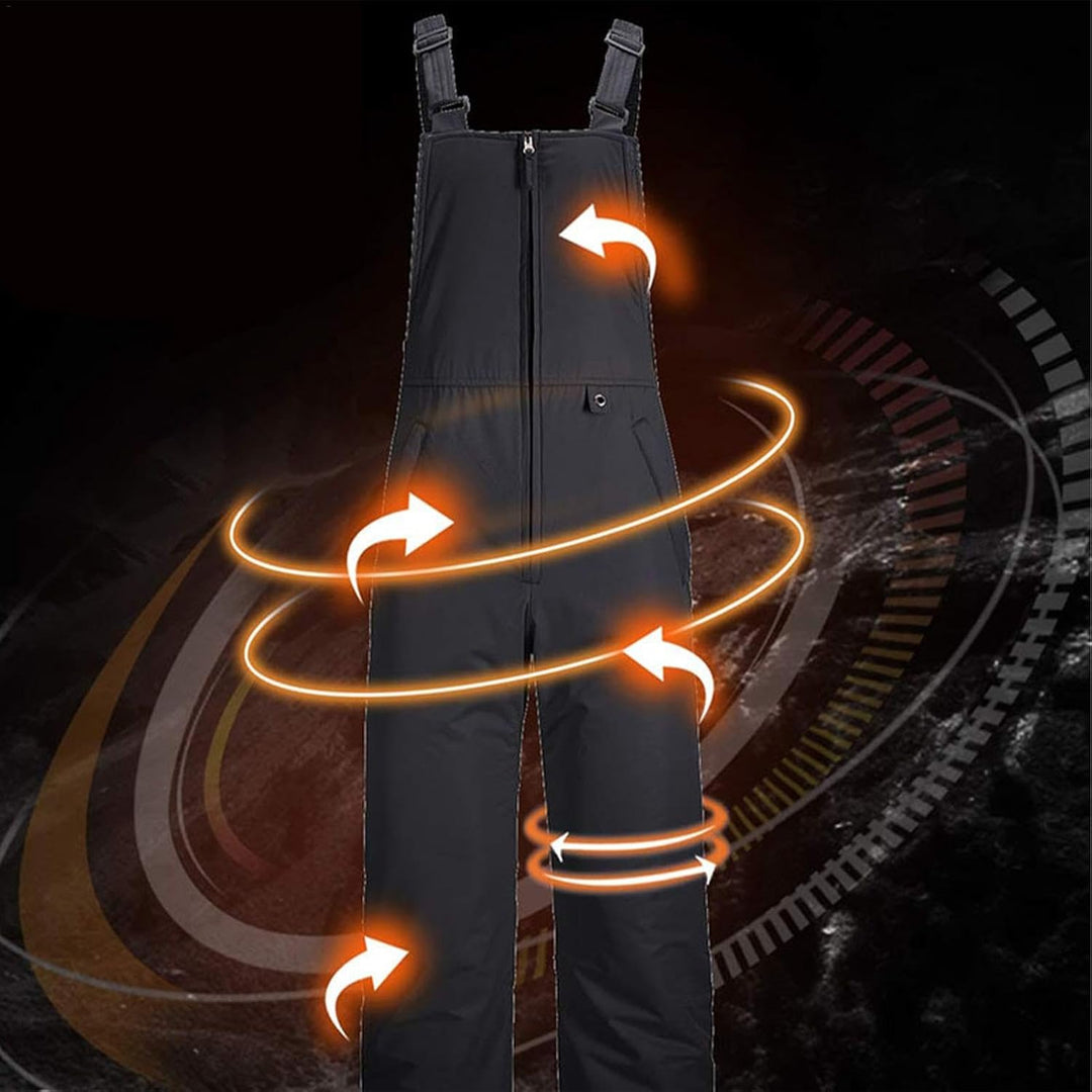 Womens snow pants and outdoor trousers laid flat to show waterproof material