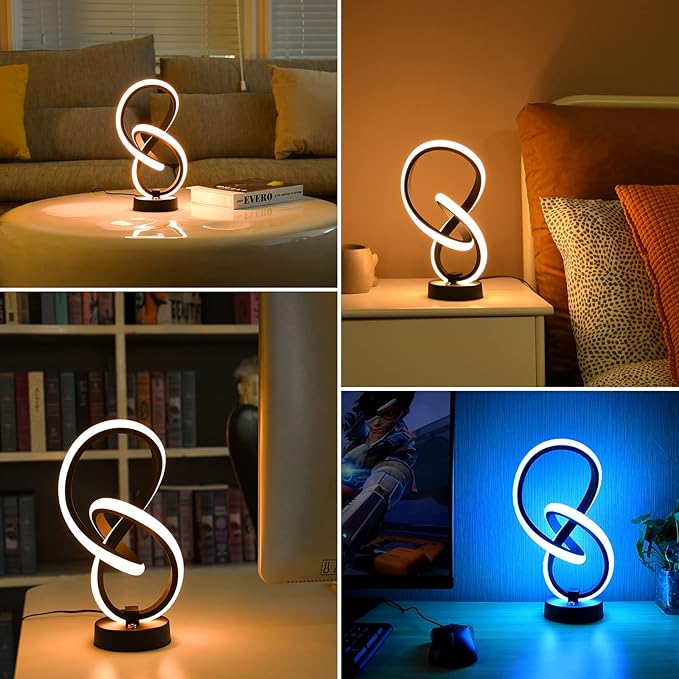 LED mood lamp styled in various modern home and office settings