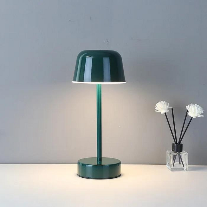 Sleek modern decor desk lamp shown from a side angle highlighting its slender arm