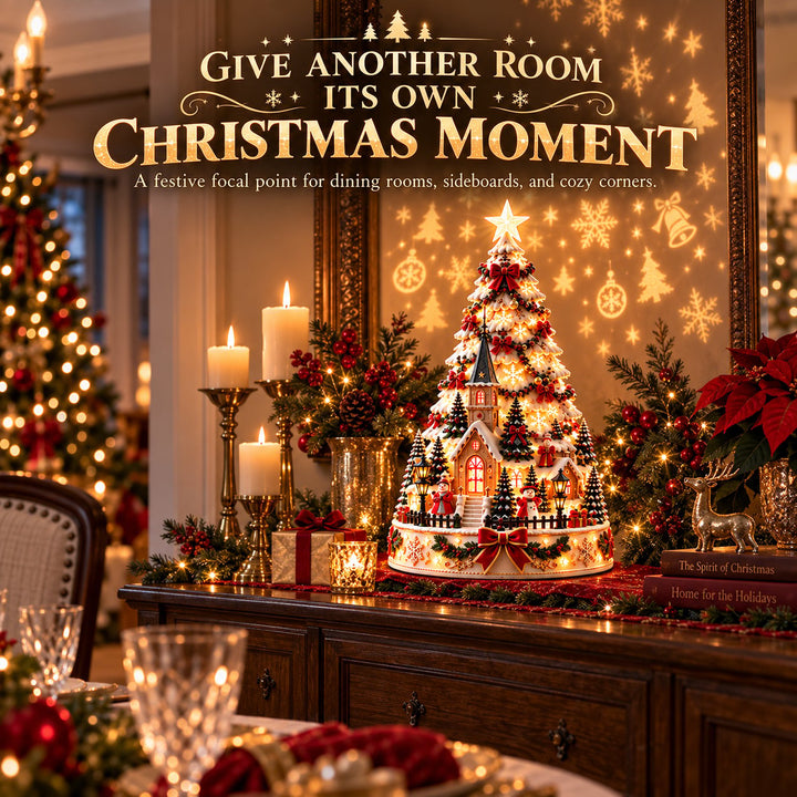 Seasonal holiday decor item christmas projection tree on display