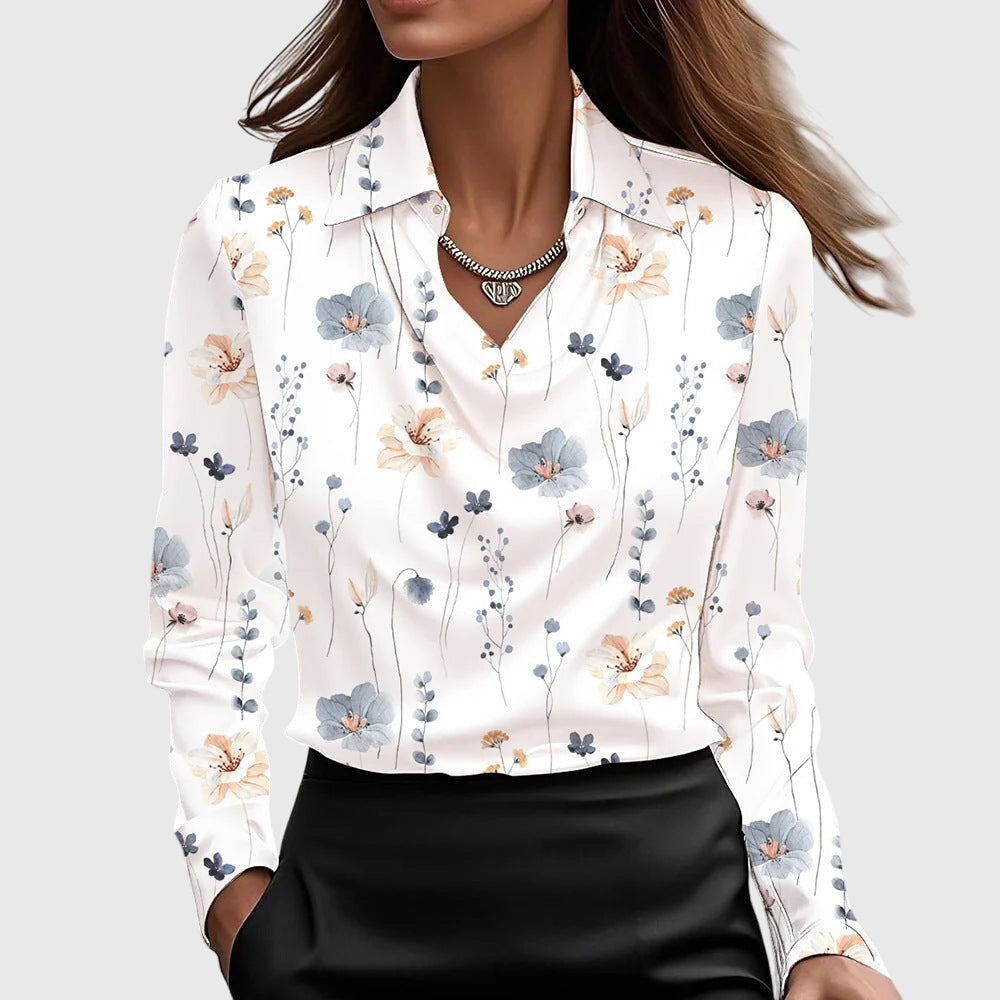 Sleeve and cuff detail of women's casual blouse with elegant pleated accent