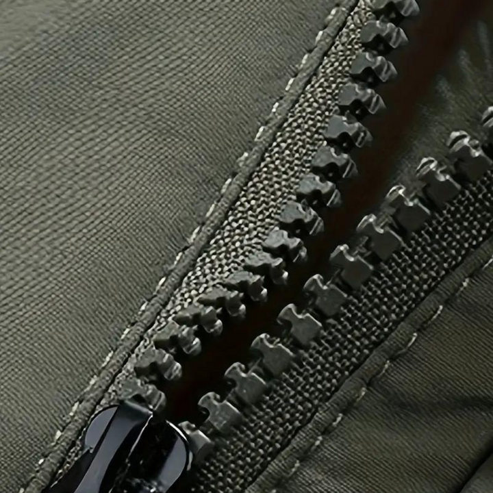 Mens outerwear waterproof jacket hood detail and high collar protection