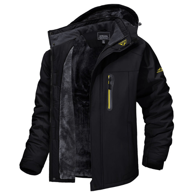 Lorenzo men's lightweight waterproof shell jacket in classic black